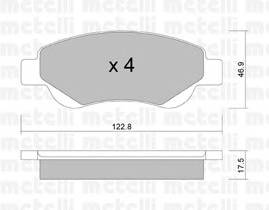 METELLI 22-0637-0 Комплект гальмівних колодок,