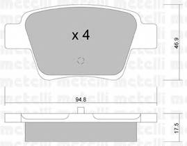 METELLI 22-0639-0 Комплект тормозных колодок,