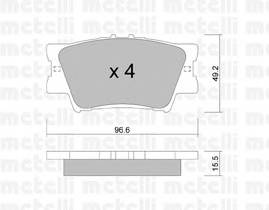 METELLI 22-0749-0 Комплект гальмівних колодок,