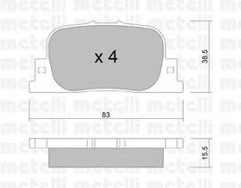 METELLI 22-0752-0 Комплект гальмівних колодок,