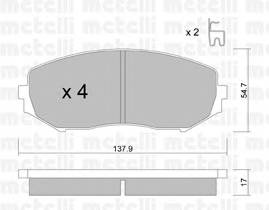 METELLI 22-0766-0 Комплект тормозных колодок,