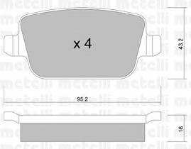 METELLI 22-0780-0 Комплект гальмівних колодок,