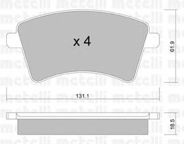 METELLI 22-0812-0 Комплект тормозных колодок,