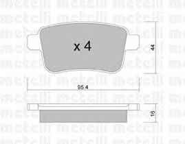 METELLI 22-0814-0 Комплект гальмівних колодок,