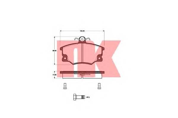 NK 222322 Комплект тормозных колодок,