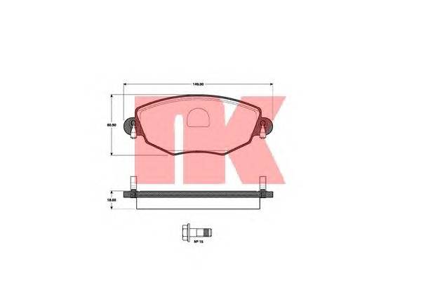 NK 222553 Комплект тормозных колодок,