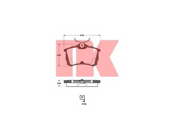 NK 222631 Комплект тормозных колодок,