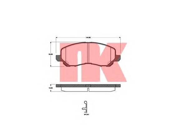 NK 223028 Комплект гальмівних колодок,