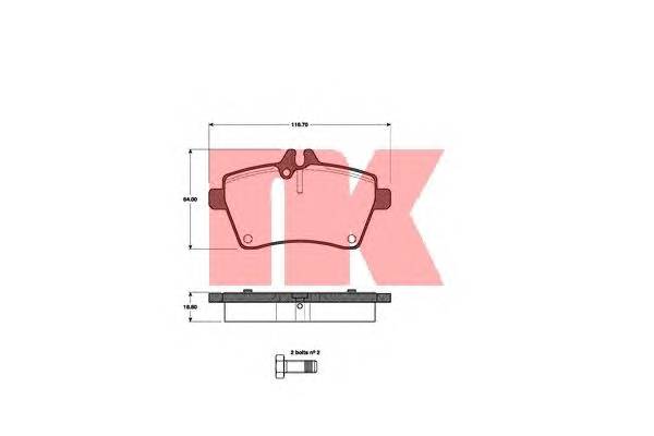 NK 223356 Комплект гальмівних колодок,