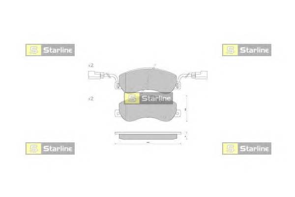 STARLINE BD S848P Гальмiвнi колодки, к-кт.