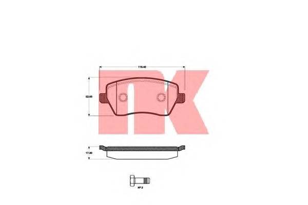 NK 222258 Комплект тормозных колодок,