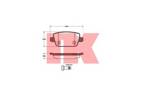 NK 222567 Комплект тормозных колодок,