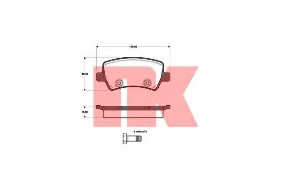 NK 222571 Комплект тормозных колодок,