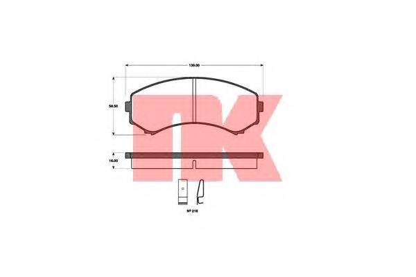 NK 223026 Комплект гальмівних колодок,