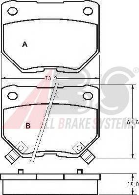 A.B.S. 36719 Комплект гальмівних колодок,