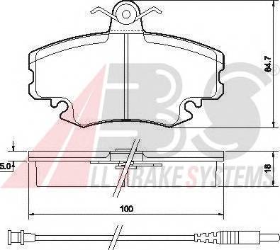 A.B.S. 36881 Комплект тормозных колодок,