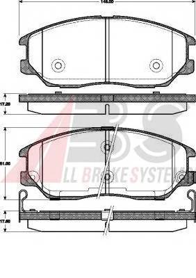 A.B.S. 37505 Комплект тормозных колодок,