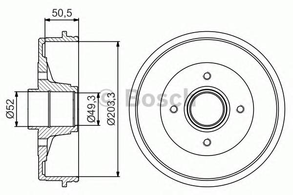 BOSCH 0 986 477 196 Тормозной барабан