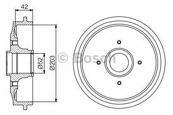 BOSCH 0 986 477 201 Тормозной барабан