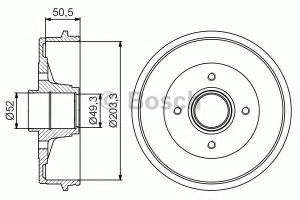 BOSCH 0 986 477 210 Гальмівний барабан