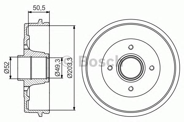 BOSCH 0 986 477 214 Тормозной барабан