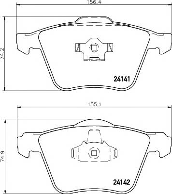 TEXTAR 2414101 Комплект тормозных колодок,