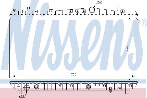 NISSENS 61634 Радиатор, охлаждение двигателя