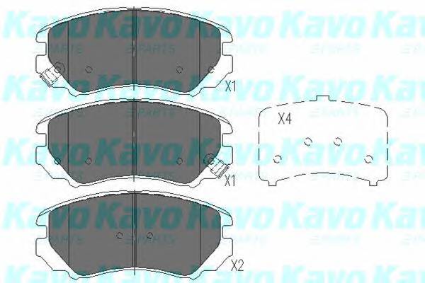 KAVO PARTS KBP-3008 Комплект гальмівних колодок,