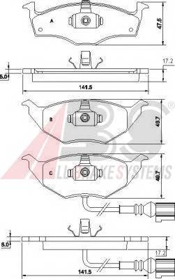 A.B.S. 37337 Комплект тормозных колодок,