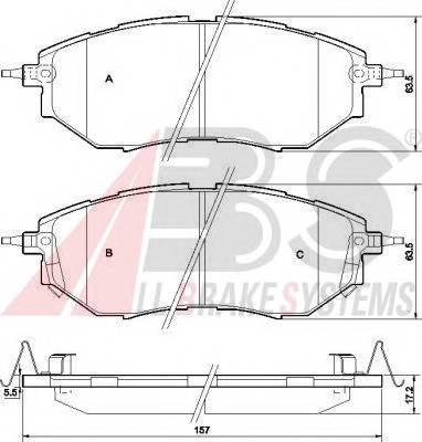 A.B.S. 37502 Комплект тормозных колодок,