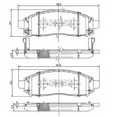 NIPPARTS J3601095 Комплект гальмівних колодок,