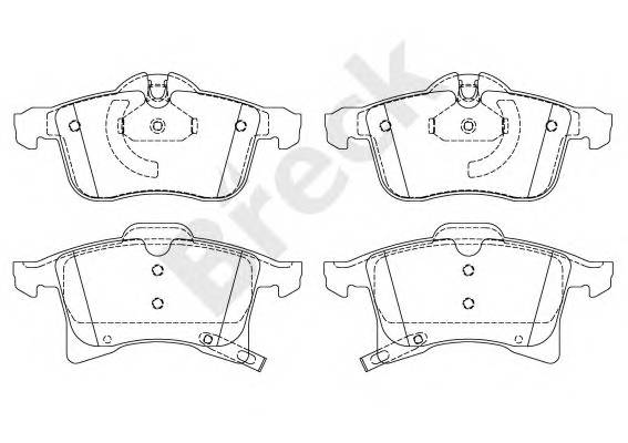 BRECK 23832 00 702 10 Комплект гальмівних колодок,