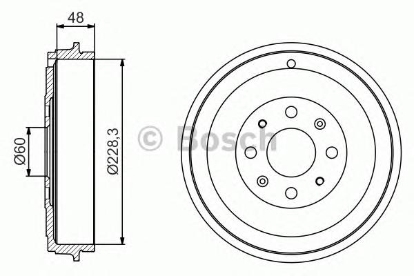 BOSCH 0 986 477 208 Тормозной барабан