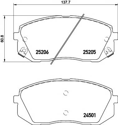 TEXTAR 2520501 Комплект гальмівних колодок,