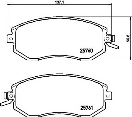 TEXTAR 2576001 Комплект тормозных колодок,