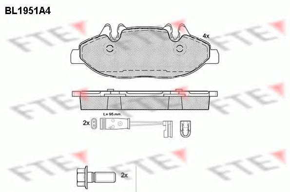 FTE BL1951A4 Комплект гальмівних колодок,