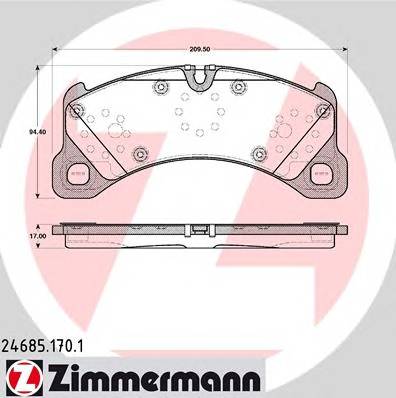 ZIMMERMANN 246851701 KLOCKI HAMULC. PORSCHE