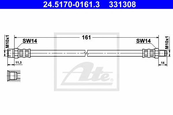 ATE 24.5170-0161.3 Гальмівний шланг