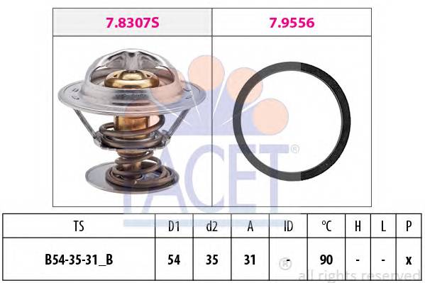 FACET 7.8307 Термостат, охлаждающая жидкость