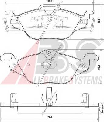 A.B.S. 37065 Комплект тормозных колодок,