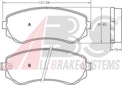 A.B.S. 37082 Комплект гальмівних колодок,