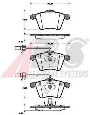 A.B.S. 37453 Комплект тормозных колодок,