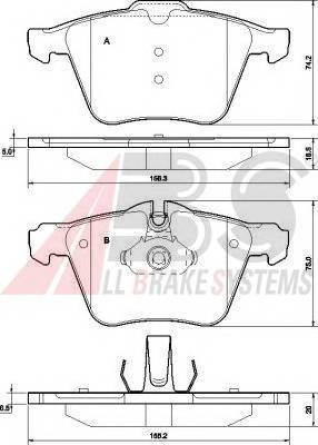 A.B.S. 37557 Комплект тормозных колодок,