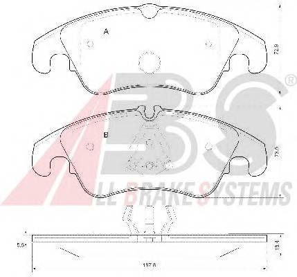 A.B.S. 37587 Комплект тормозных колодок,