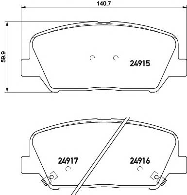 TEXTAR 2491501 Комплект тормозных колодок,