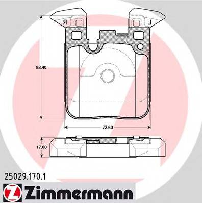 ZIMMERMANN 250291701 KLOCKI HAMULC. BMW