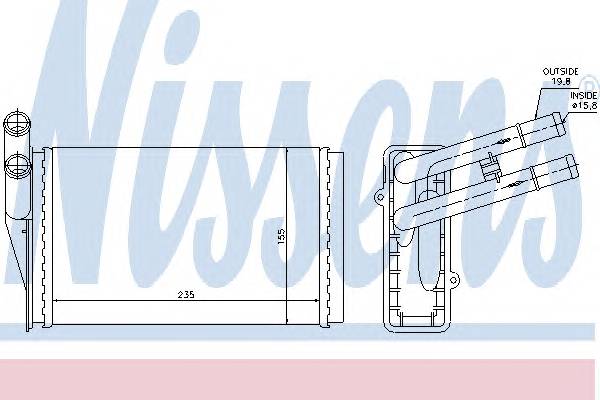 NISSENS 70221 Теплообменник, отопление салона