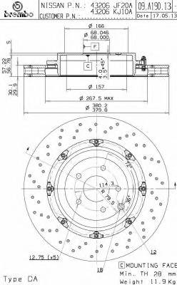 BREMBO 09.A190.13 купить в Украине по выгодным ценам от компании ULC