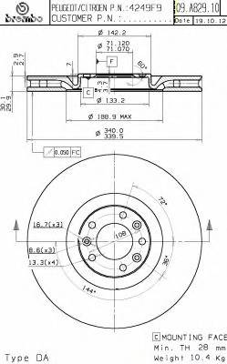 BREMBO 09.A829.11 купить в Украине по выгодным ценам от компании ULC