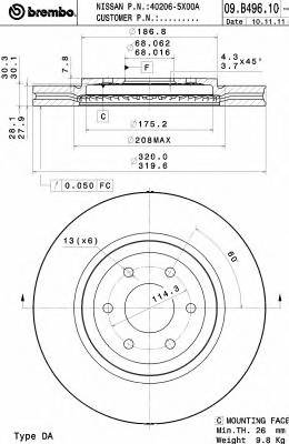 BREMBO 09.B496.10 купити в Україні за вигідними цінами від компанії ULC